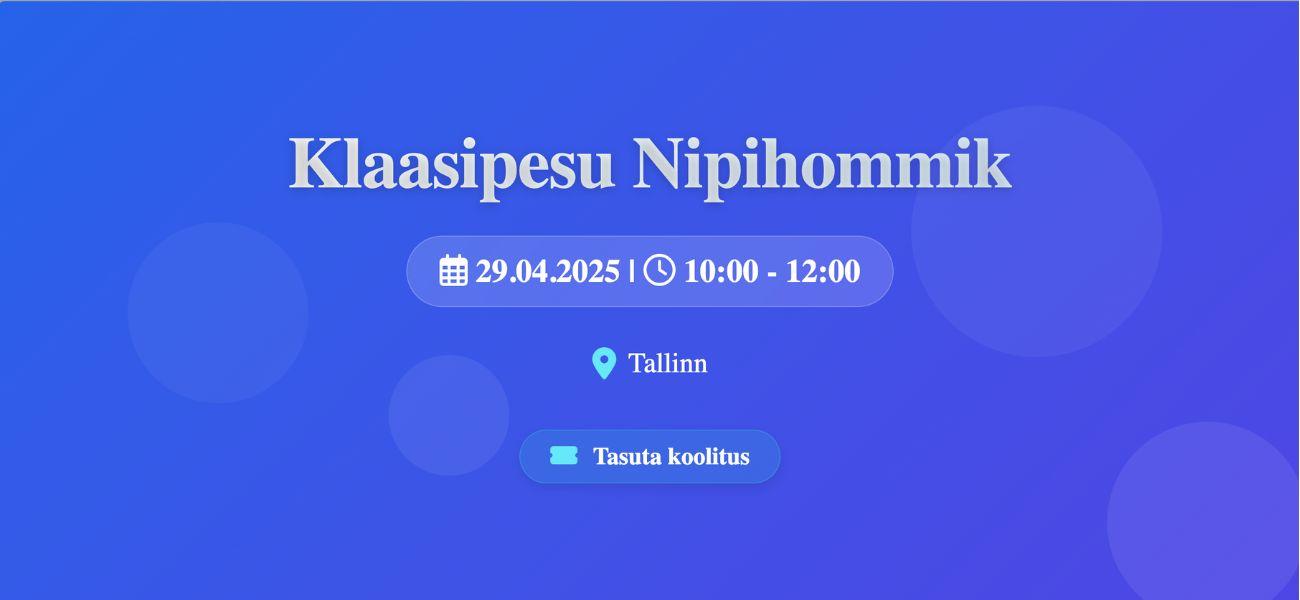 klaasipesu nipihommik