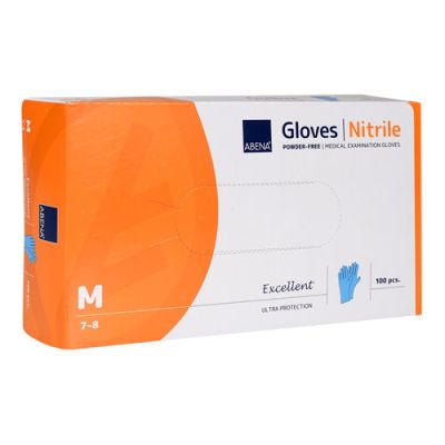 Nitrile glove powderfree M/7-8 blue 100pcs/pack