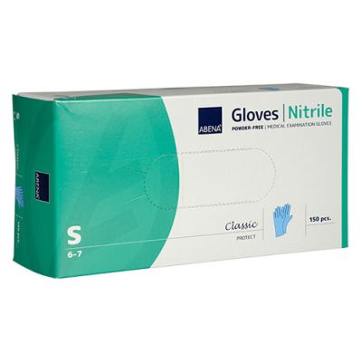 Nitrile glove powderfree S/6-7 blue 150pcs/pack