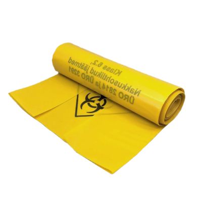 Jäätmekott 75L LD kollane "Nakkusohtlikud."10tk 650x1000x0,1