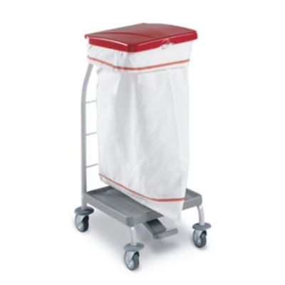 Prahikogumiskäru Dust 4161 70L punane kaas+pedaal, rattad