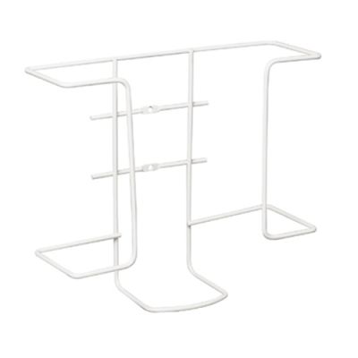 Holder for 2 disposable glove boxes metal, white