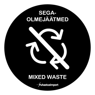 Sorteerimise kleebis ümar OLMEJÄÄTMED must D=100mm
