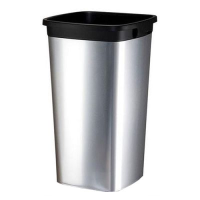 Vileda Iris 60L prügikast hõbe/must kandiline, plastik