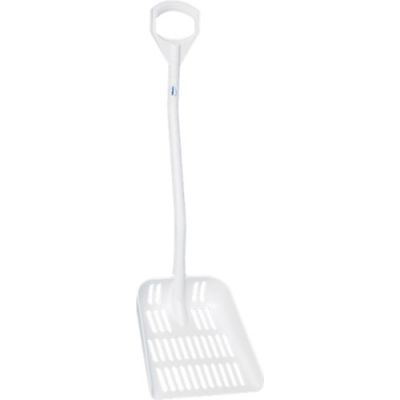 Vikan shovel 1140mmx350mm, with drain holes, white