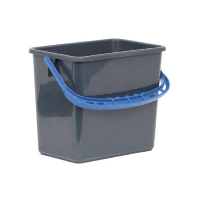 Bucket 6L with blue handle, grey