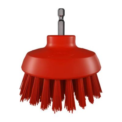 Vikan HyDrive Round Brush, Ø90 mm, Very hard, Red