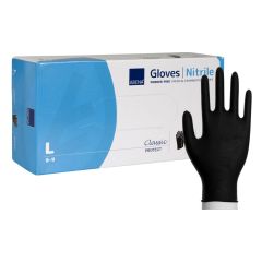 Nitriilkinnas puudrivaba L/8-9  must 200 tk/karp