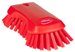 Vikan XL Hand Brush, 230mm, Very Hard, Red