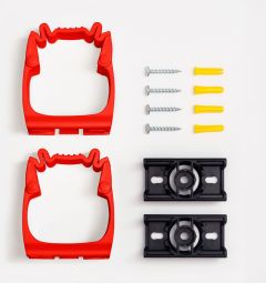 Toolflex One Holder, 2-pack incl wall adapters, red