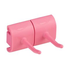 Vikan Hi-Flex varrehoidja seinale, 2-konksuga moodul, roosa