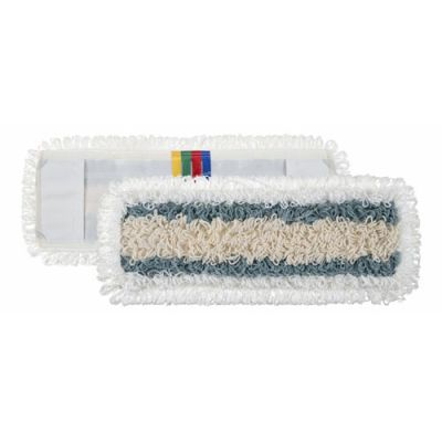 Wet micro/pol/cotton mop 50x16cm  with pockets, looped ends