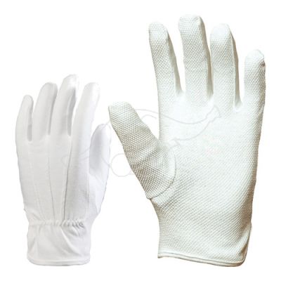 Cotton gloves with pvc dots S/7 white