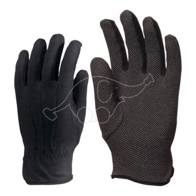 Cotton gloves with pvc dots S/7 black