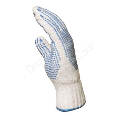 Cotton glove with buttons 9-10/L-XL white/blue
