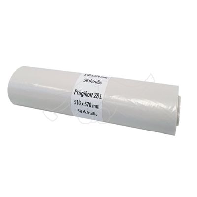 Garbage bag 28L white 50pcs/roll 510x570x0,030mm