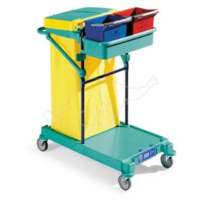 Cleaning trolley Green 5, blue frame