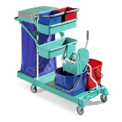 Cleaning trolley Green 30,  blue frame