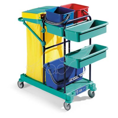 Cleaning trolley Green 60, blue frame