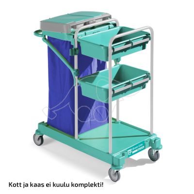 Cleaning trolley Green 100, rilsan frame