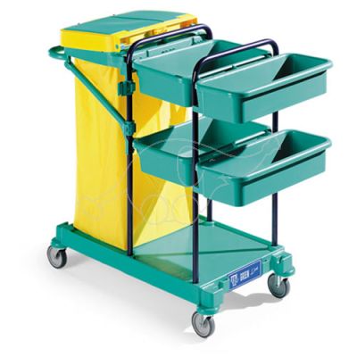 Cleaning trolley Green 100, blue frame