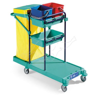Cleaning trolley Green 130, blue frame