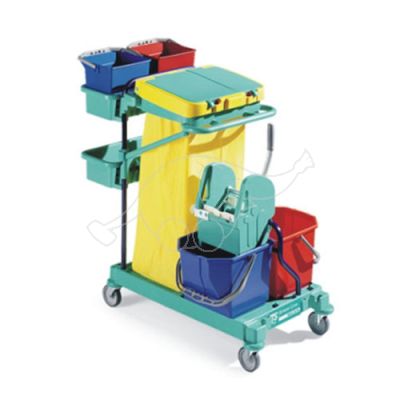 Cleaning trolley Green 160, blue frame