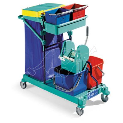 Cleaning trolley Green 400, blue frame