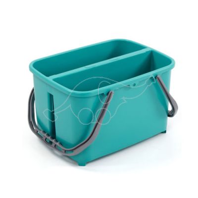 Professional bucket slim 11+11L with double handle, green