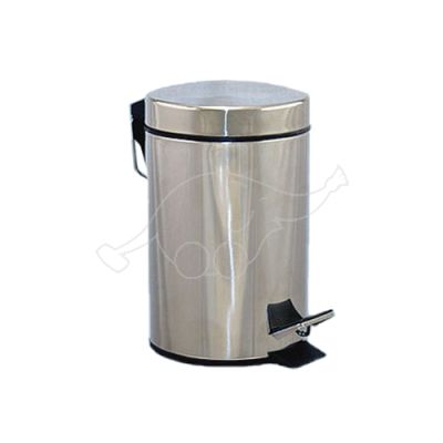 Dust bin with pedal 5L, chromed