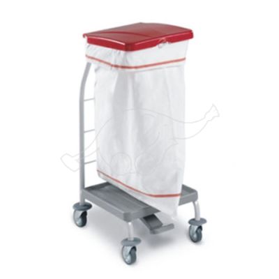 Linen trolley Dust 4161 70L  with pedal and red lid