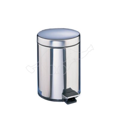 Dust bin with pedal 5L chromed