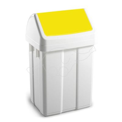 Dust bin Max 12L swing lid, white/yellow