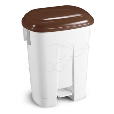 Bin Derby XL 60L oval with pedal and brown lid