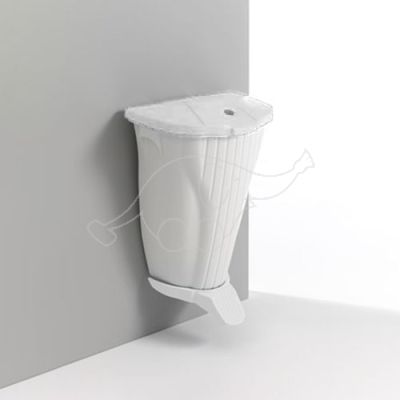Wall-Up bin 50L with lid and pedal, white/white