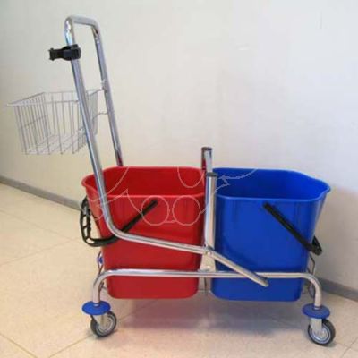 Cleaning trolley chromed 2X25l, without wringer