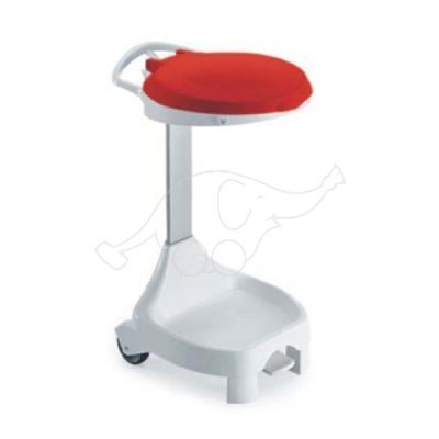 SMILE 120lt white with 2 wheels, red lid, pedal
