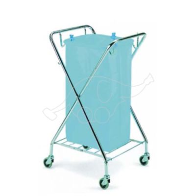 Waste collection cart Dust 120L  foldable, chromed