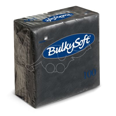 BulkySoft salvrätik 24x24cm, 2-kihil, must 100tk/pk