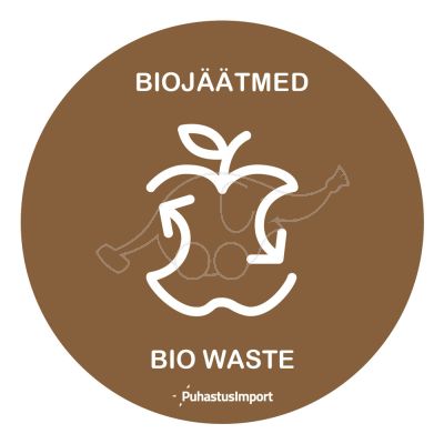 Waste sorting label, BIOJÄÄTMED, brown