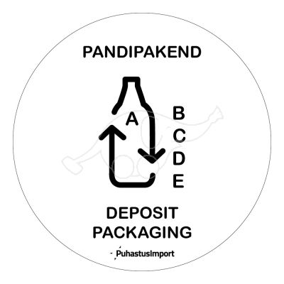Waste sorting label, PANDIPAKEND, white