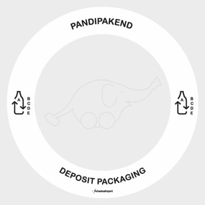 Waste sorting label PANDIPAKEND, white round