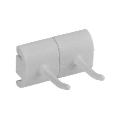 Vikan Hygienic Wall Bracket, DoubleHook Module, White