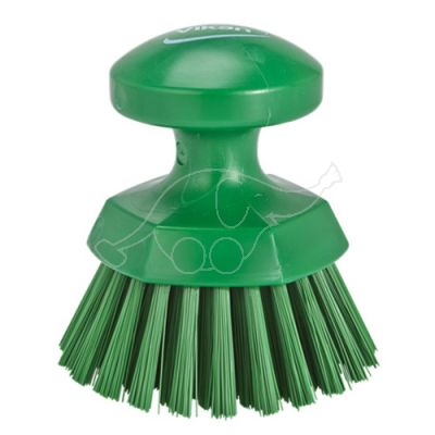 Vikan Round hand scrub brush 110mm stiff, green
