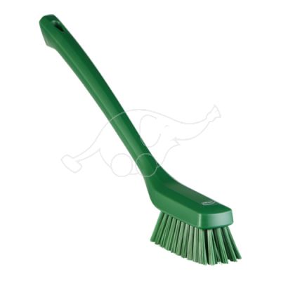 Vikan Narrow Cleaning Brush Long Handle, 420 mm, Hard, green