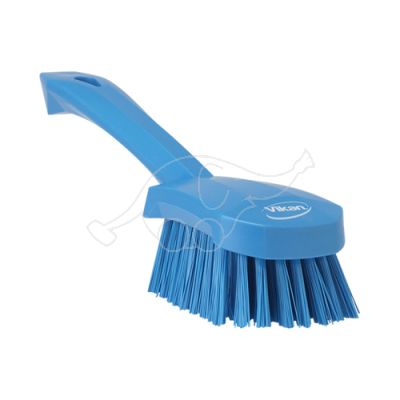 Vikan washing brush with short handle 270mm hard, blue