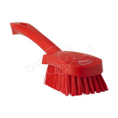 Vikan washing brush with short handle 270mm hard, red
