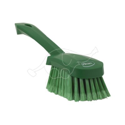Vikan washing brush w/short handle, 270 mm, Soft/split green