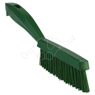 Vikan narrow hand brush w/handle, 300 mm, very hard,green