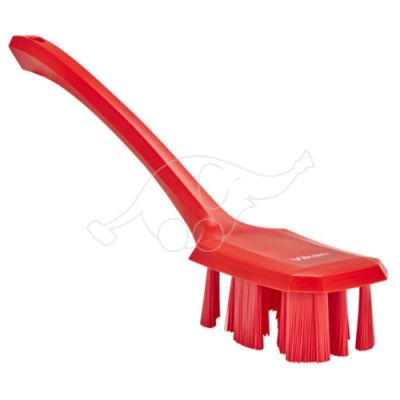 Vikan UST hand brush w/long handle 395mm, hard, red